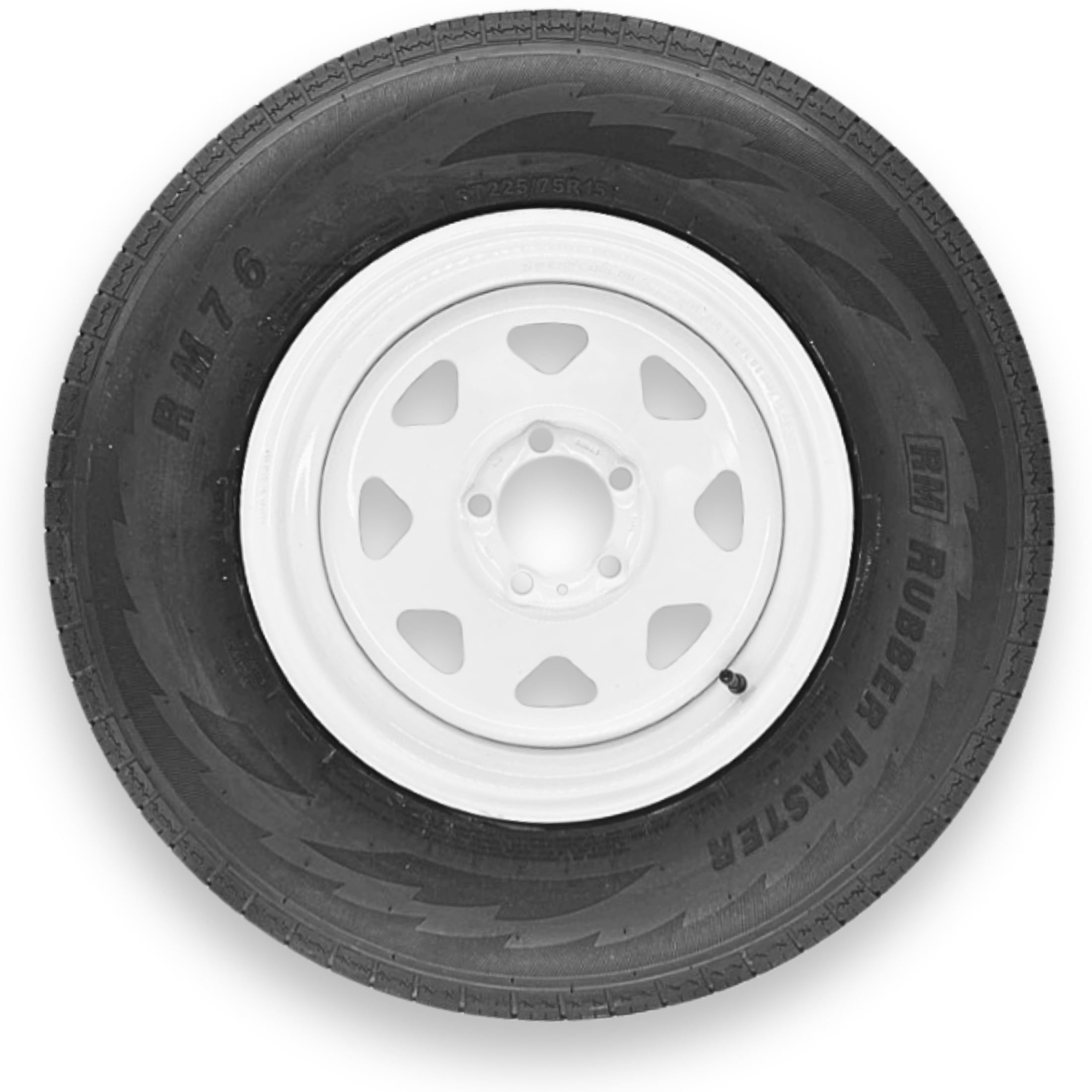 RubberMaster ST225/75R15 8 Ply Highway Rib Tire and 5 on 4.5 Eight ...