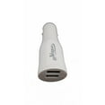 thumbnail image 1 of Rubberized Car Charger Adapter for Kyocera DuraForce Pro, Cadence LTE, Hydro Reach, Brigadier (Dual USB Port) - White + MND Stylus, 1 of 3