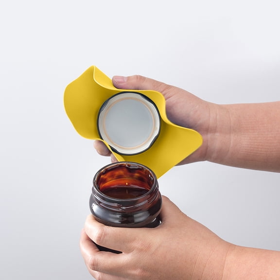 Rubberized Colored Bottle and Can Opener Pad Non- Kitchen Helper for Efficient Opening, 5x5 inch, Yellow