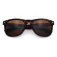 thumbnail image 1 of Rubberized Matte Tortoise Iconic Classic Horn Rim Hipster Sunglasses [Solid Brown], 1 of 8