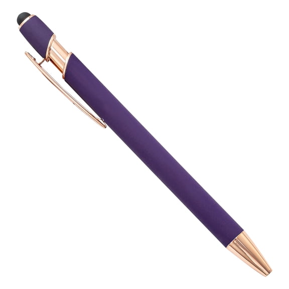 Rubberized Soft Touch Ballpoint Pen with Stylus Tip, Stylish, Premium Metal Pen, Black Ink, Medium Point, #F