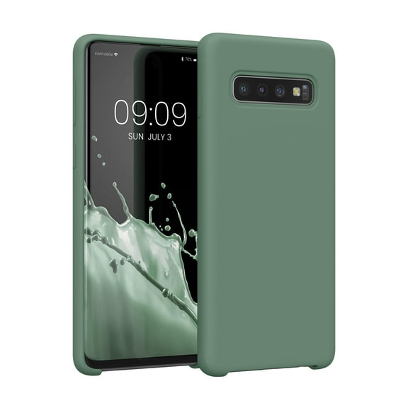 Rubberized TPU Silicone Case for Samsung Galaxy S10 - Forest Green