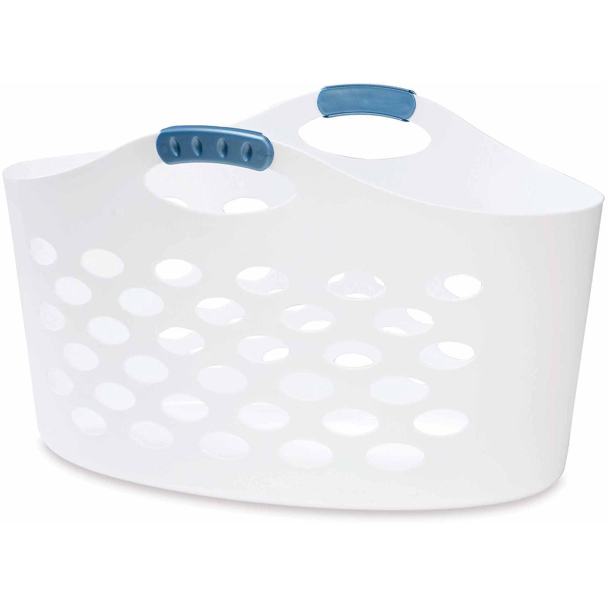 Rubbermaid 1.5 Capacity Flex N Carry Portable Flexible Laundry Basket, White