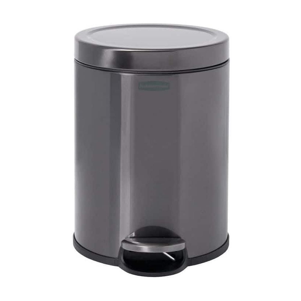 Rubbermaid 1.6 Gal. Stainless Steel Round Step-On Household Metal Trash Can