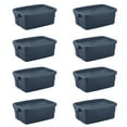 thumbnail image 1 of Rubbermaid 10 Gallon Stackable Storage Container, Dark Indigo Metallic (8 Pack), 1 of 7