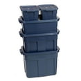 thumbnail image 1 of Rubbermaid 10 Pack Stackable Plastic Storage Containers w/Lids, Dark Indigo, 1 of 7