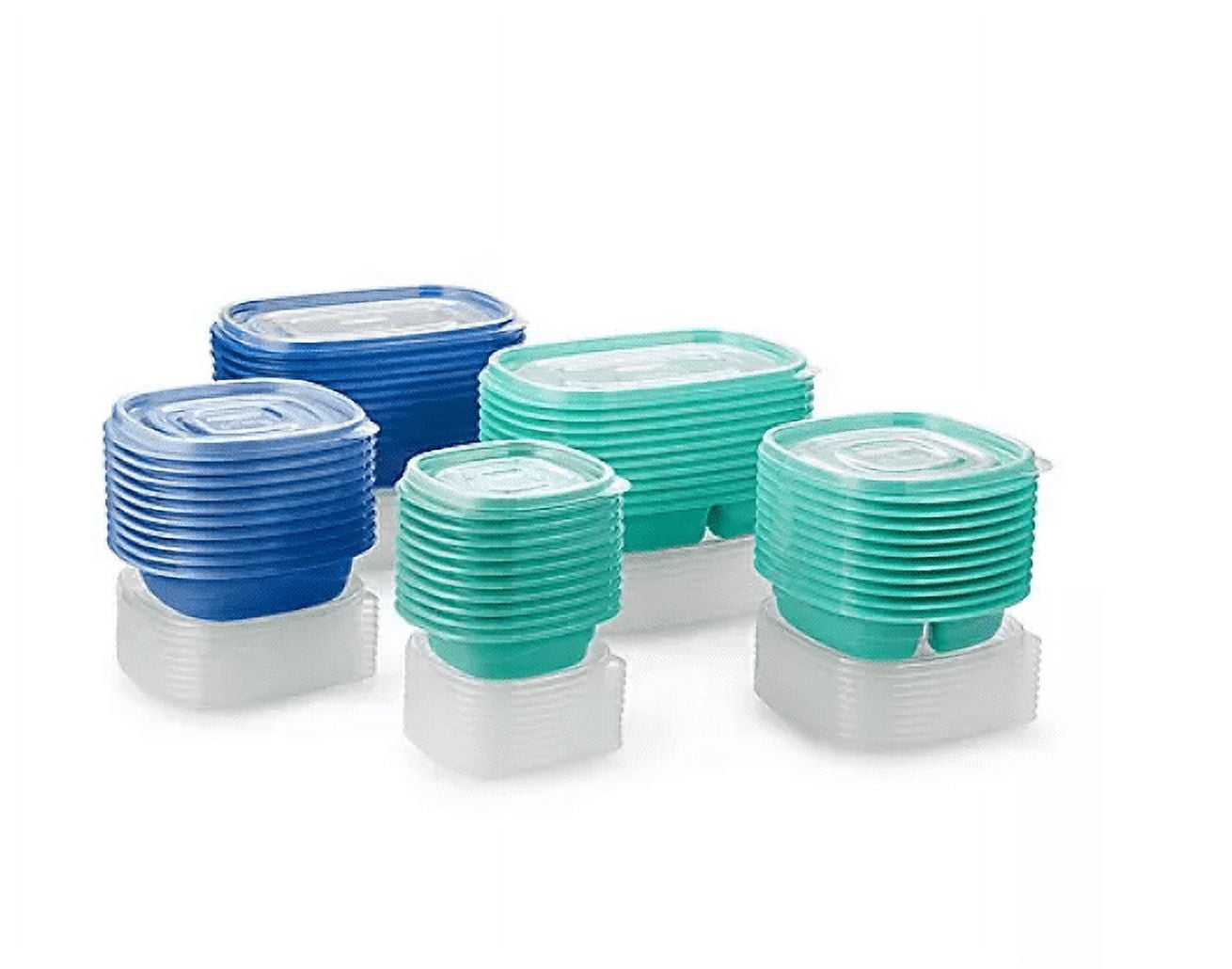 Rubbermaid Set Meal Prep Storage Containers Aqua Teal Kitchen