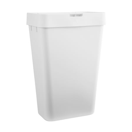 Rubbermaid  Kitchen Trash Can, 12.2 Gallon, Plastic, Rectangular, Touch Top Lid, Garbage Bin, White