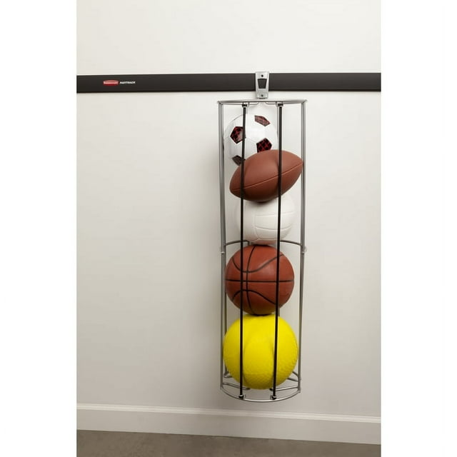 Rubbermaid Garage FastTrack Rail Vertical Ball Rack, Satin Nickel ...