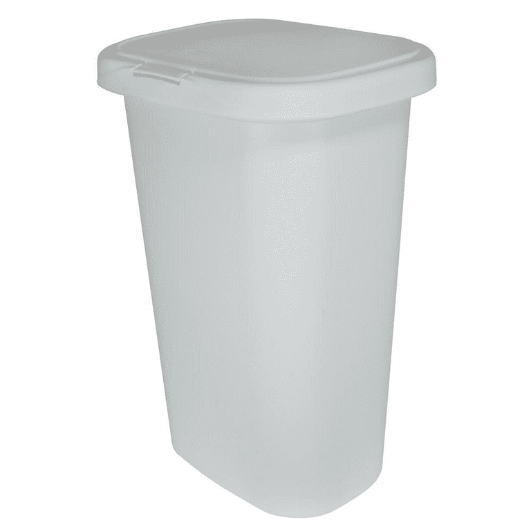 Rubbermaid 13 Gal. White Spring-Top Wastebasket FG5L5806WHT - The