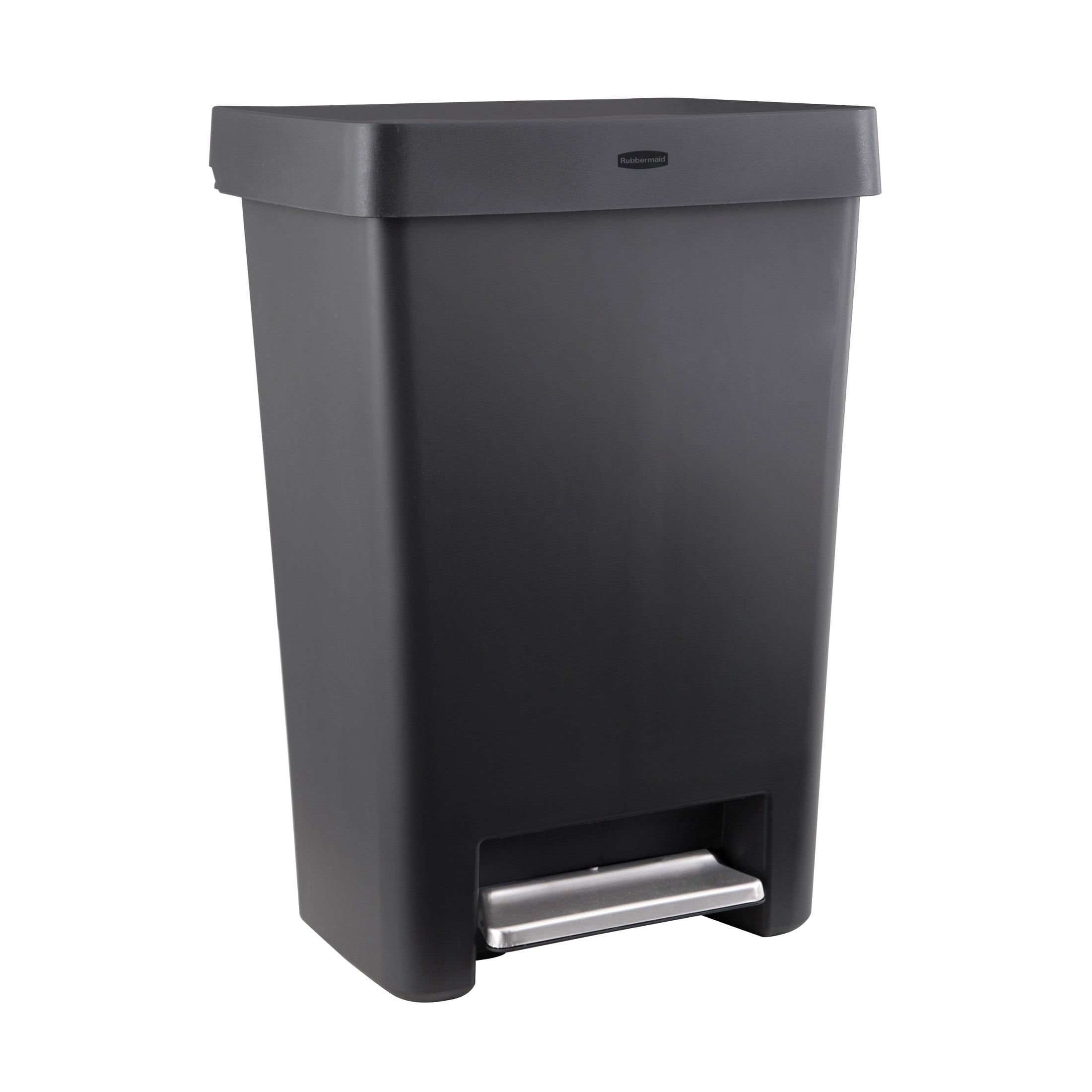 Rubbermaid 13 Gallon Step-on Kitchen Trash Can with Lid, Garbage Can, Charcoal  Indoor Trash Container