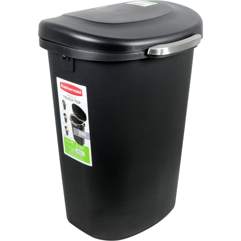 Rubbermaid 13 gal Premium Touch Top Plastic Kitchen Trash Can