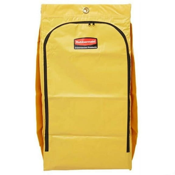 Rubbermaid 17.5 x 10.5 x 33 in. 34 gal Vinyl Cleaning Cart Bag, Yellow