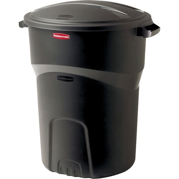 Rubbermaid 1793963 Non-Wheeled Refuse Container, 32 gal 26 in L x 28-1/2 in W x 22 in D, Plastic, Black