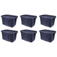 thumbnail image 1 of Rubbermaid 18 Gallon Stackable Storage Container, Dark Indigo Metallic, 6 Pack, 1 of 8