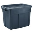 thumbnail image 1 of Rubbermaid 18 Gallon Stackable Storage Container, Indigo Metallic (12 Pack), 1 of 8
