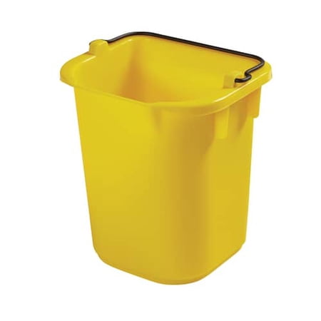 5-Quart Disinfecting Utility Pail, Plastic, Yellow, 4/Carton