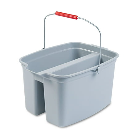 Rubbermaid 19 Quart Double Utility Pail, 18 X 14 1/2 X 10, Gray Plastic
