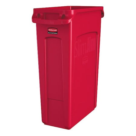 Rubbermaid 1956189 High Quality Resin Blend Rectangular Trash Can, Red, 23 Gallon