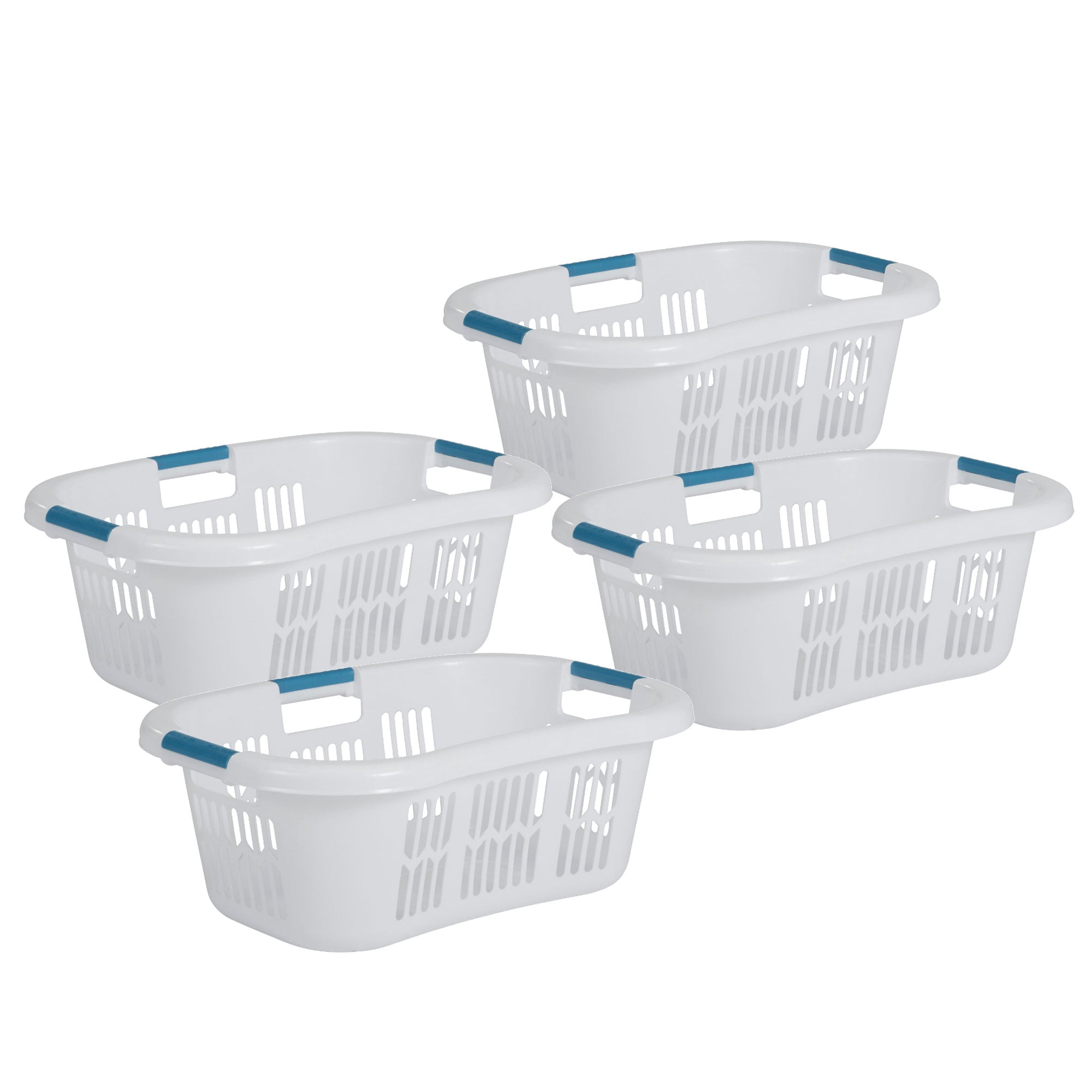 Rubbermaid 2.1Bushel Small HipHugger Plastic Laundry Basket, White (4