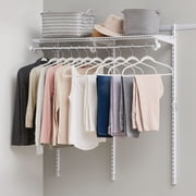 Rubbermaid 2-4ft Expandable Closet Kit Organization Storage Solution, White