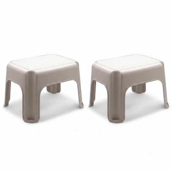 Rubbermaid 2 Pack Lightweight Slip Resistant Roughneck Tough Step Stool, Tan