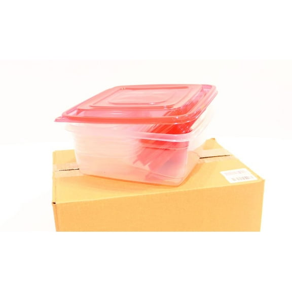 Rubbermaid 2063704 Vented Lids Food Storage Containers, Set of 21 (42 Pieces Total), Racer Red