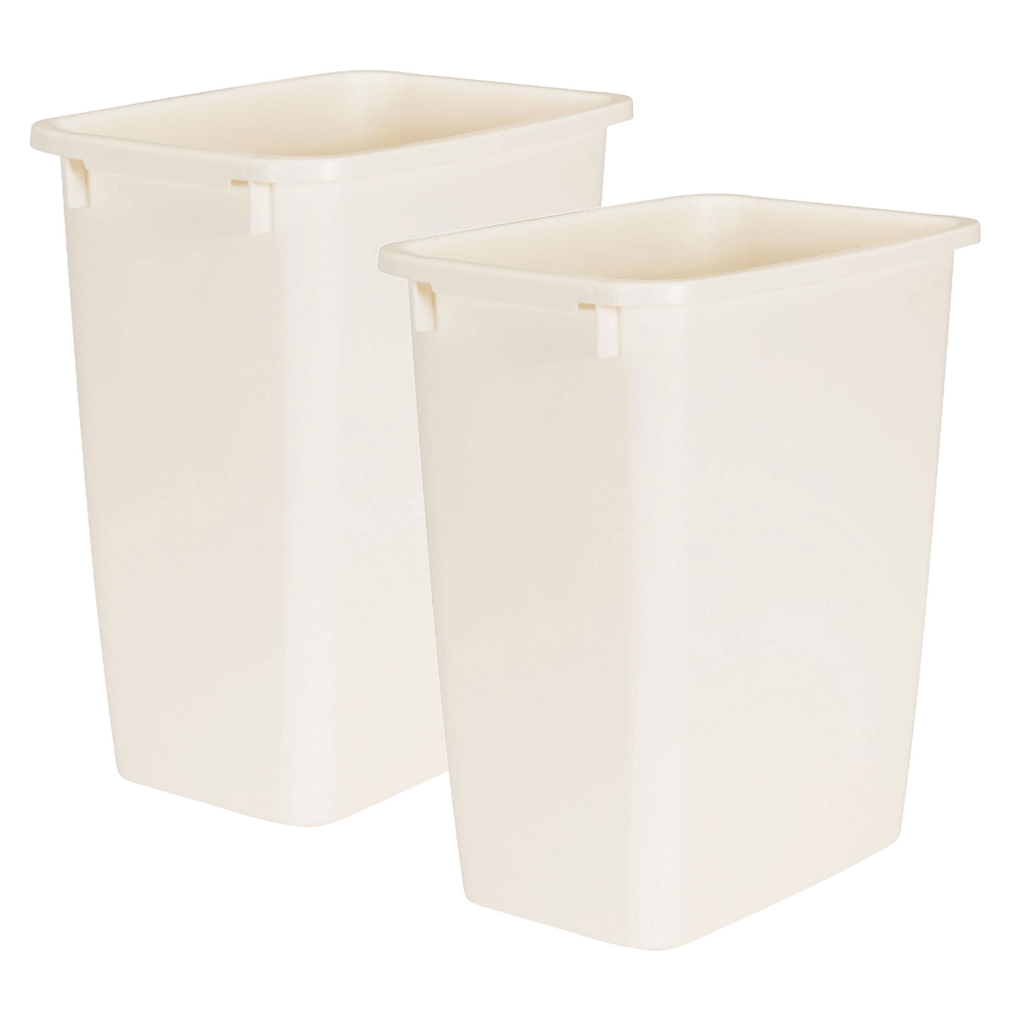 Rubbermaid 21 Qt Rectangular Wastebasket, 2ct, White Plastic