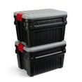 thumbnail image 1 of Rubbermaid 24 Gal Action Packer Lockable Latch Storage Container, Black (2 Pack), 1 of 12