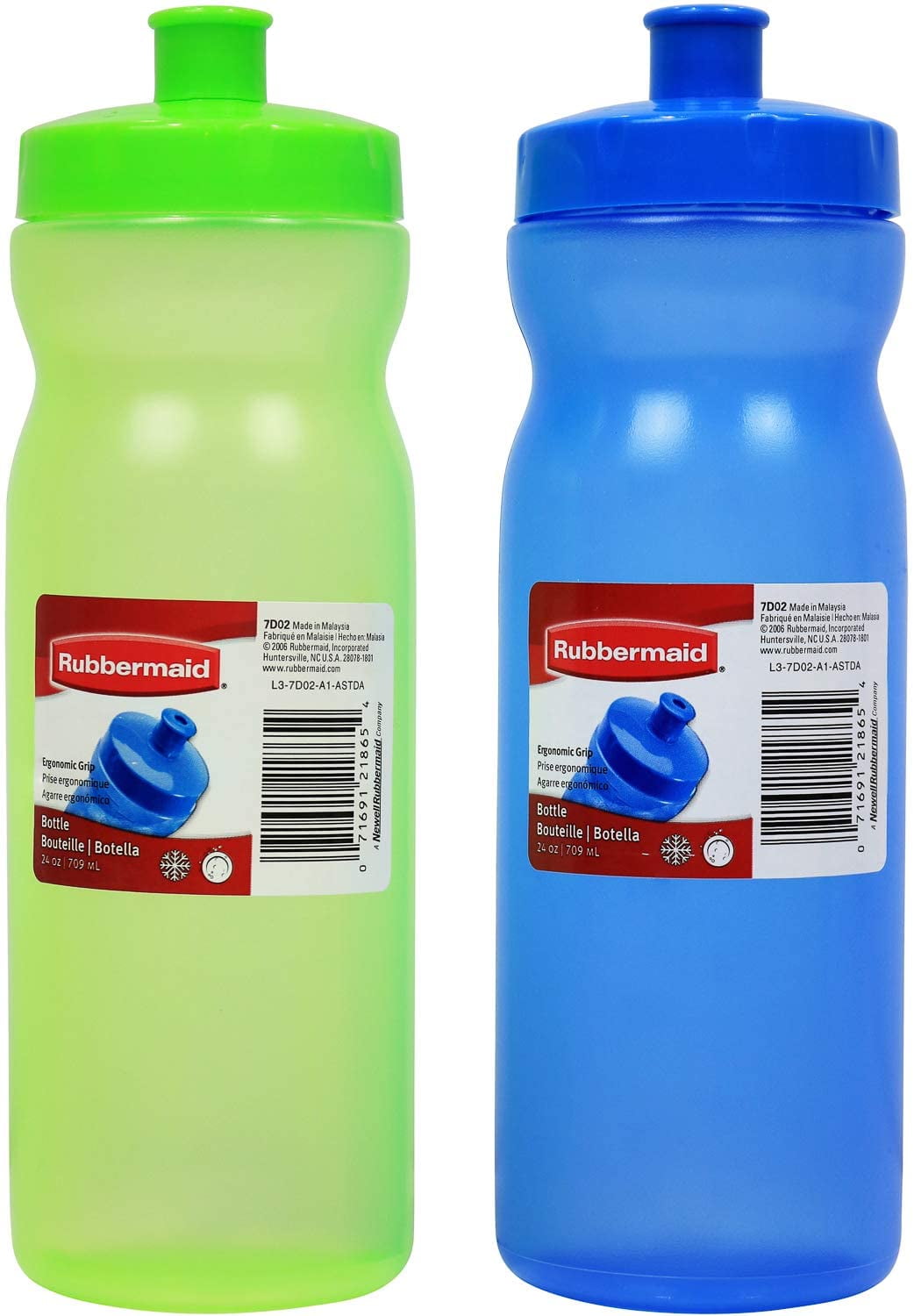 Rubbermaid Essentials 32oz Blue Plastic Water Bottle with Chug and Sip Lid  (Pack of 2) 
