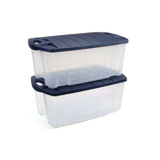  Rubbermaid Roughneck Clear 31 Qt/ 7.75 Gal Storage Containers,  Pack of 6 with Snap-Fit Grey Lids, Visible Base, Sturdy and Stackable,  Great for Storage and Organization : Health & Household