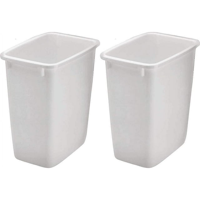 Rubbermaid 2806TPWHT 36QT Large Open Trash Wastebasket, White Pack for