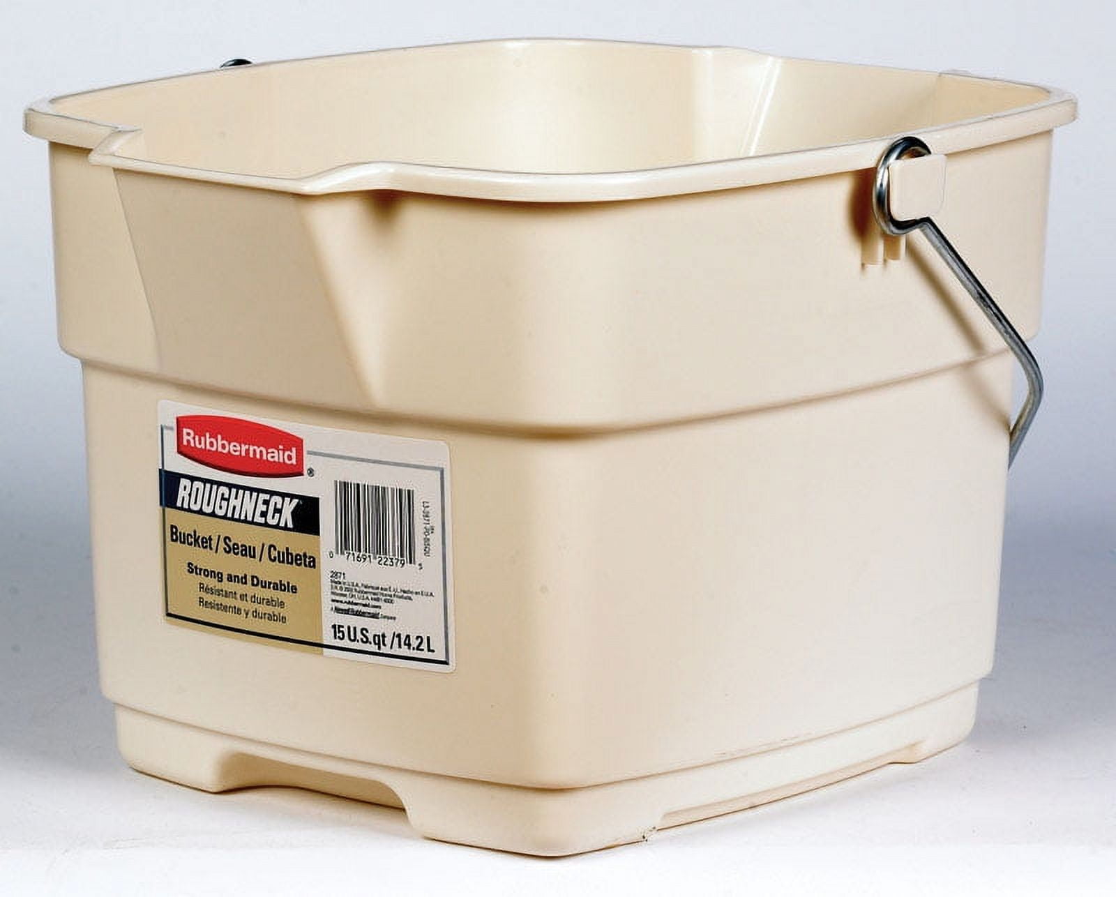 Rubbermaid 287100BISQUE Roughneck Bisque Bucket, 15 Quart