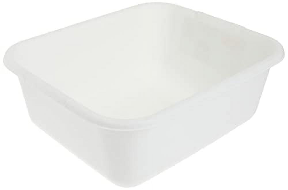 Rubbermaid 2951AR WHT Dish Pan, Rectangular, White Plastic, 111/2Qts