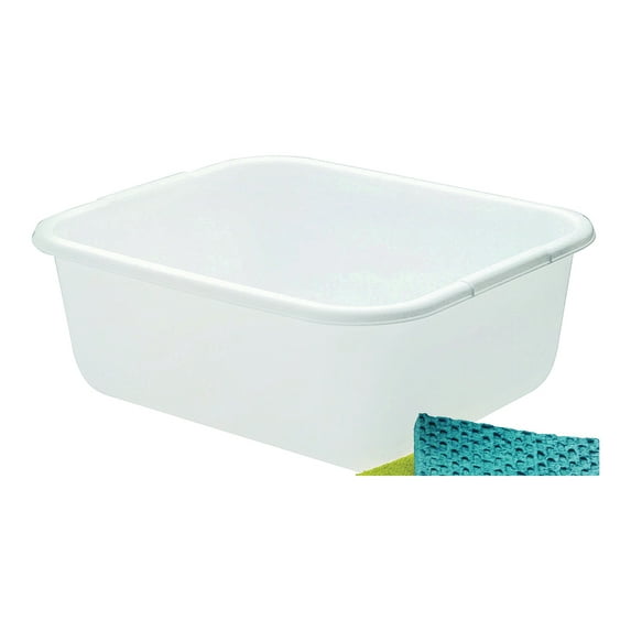 Rubbermaid 2951ARWHT Dish Pan, 11.4 qt Volume, Plastic, White