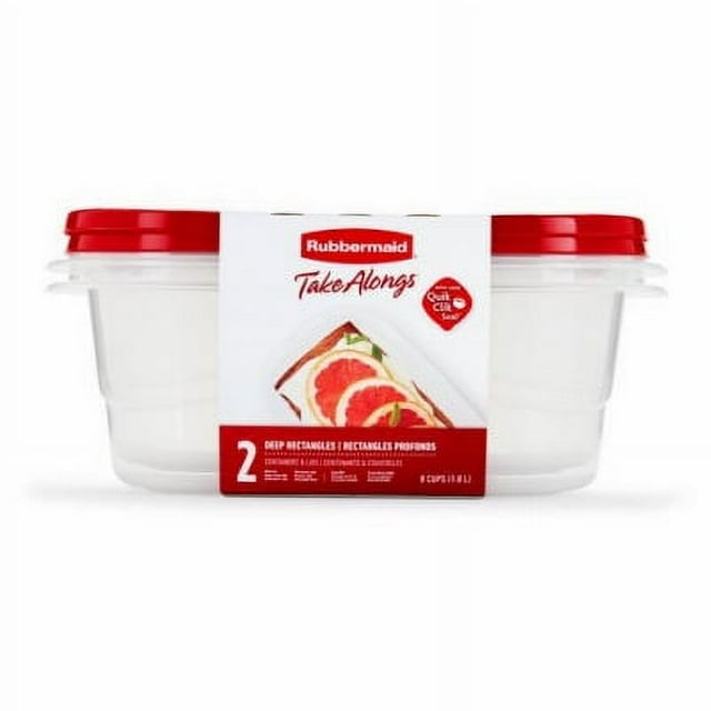 Rubbermaid 2PK Rubbermaid Takealong 2 Pack 8 Cup Food Storage Container