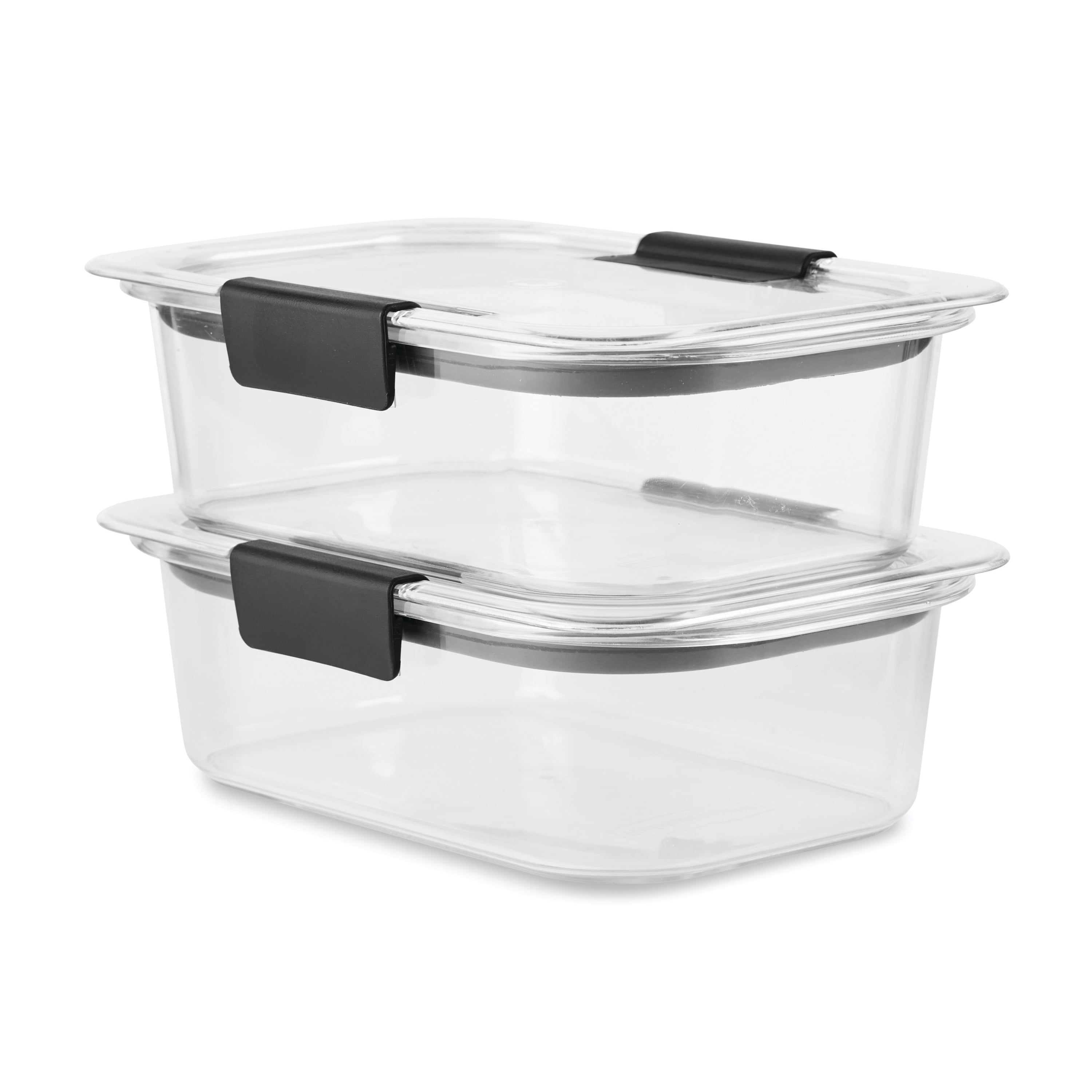 Rubbermaid Brilliance Glass Set of 3 Food Storage Containers with Latching Lids, Leakproof