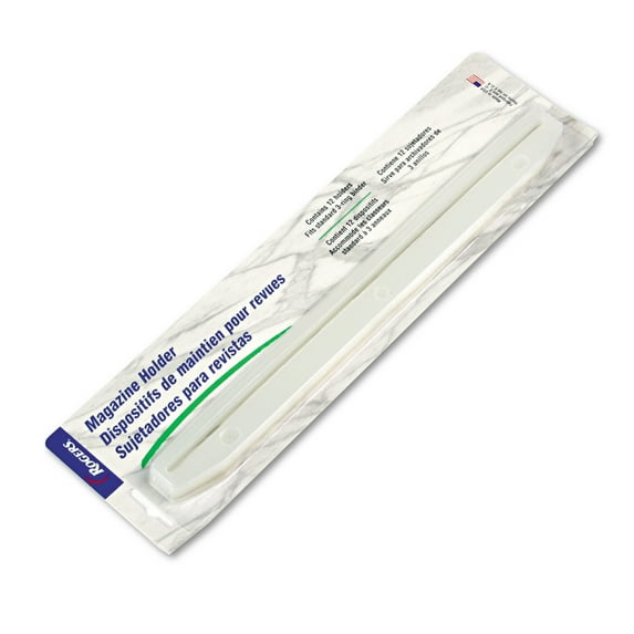 Rubbermaid 3-Hole Punched Plastic Edge Strip Magazine Holders For Ring Binders, 12/Pack