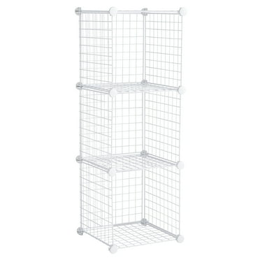 Rubbermaid 3-Piece Stackable Modular Storage Cube Set, Closet Organizer, White