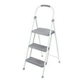 thumbnail image 1 of Rubbermaid 3 Step Folding Ladder, Steel Foldable Step Stool, White, 1 of 11
