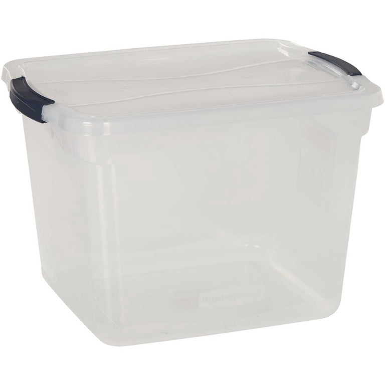 Rubbermaid 30 Qt. Cleverstore Clear Tote, Recessed Lid, Shatter 