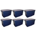 thumbnail image 1 of Rubbermaid 31 Gallon Stackable Storage Container, Dark Indigo Metallic (6 Pack), 1 of 6