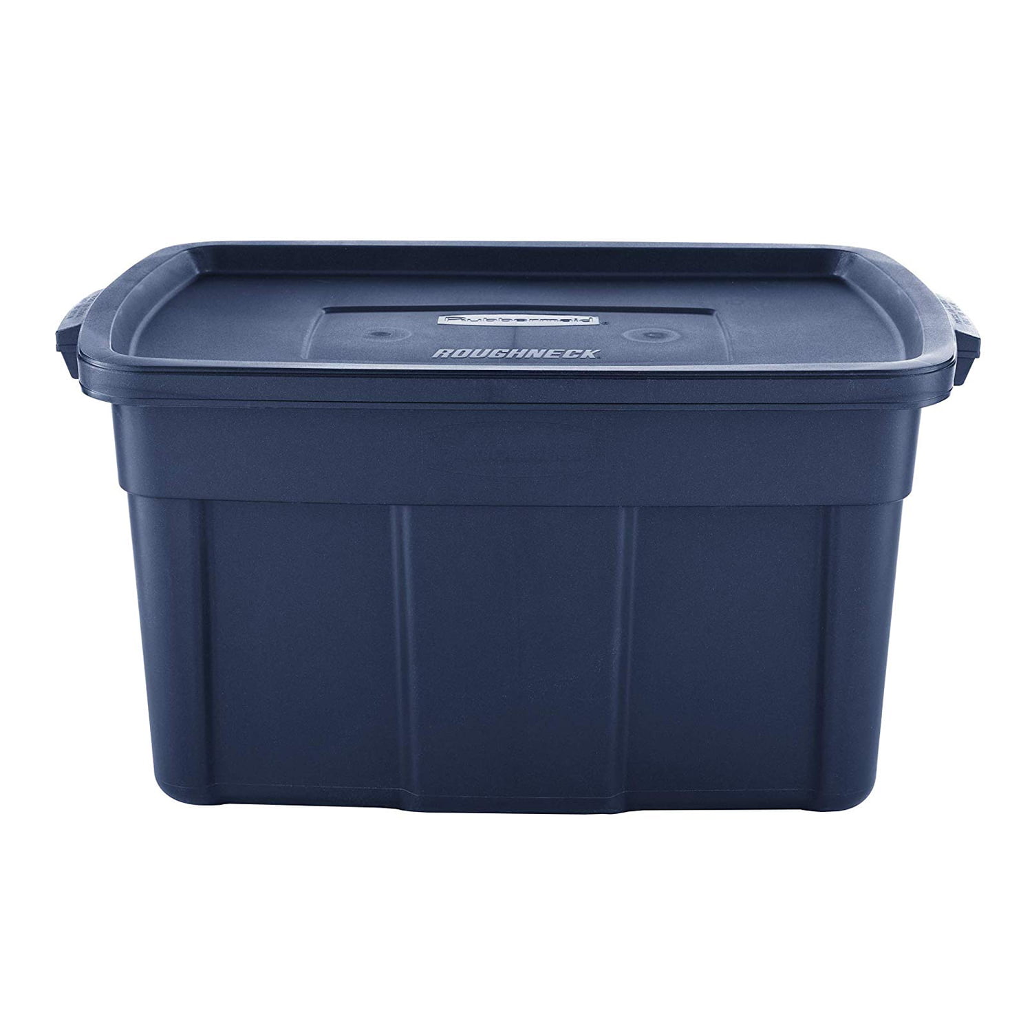 Rubbermaid Roughneck 3 Gallon Rugged Plastic Reusable Stackable Home  Storage Totes with Lids, Dark Indigo Metallic (12 Pack)