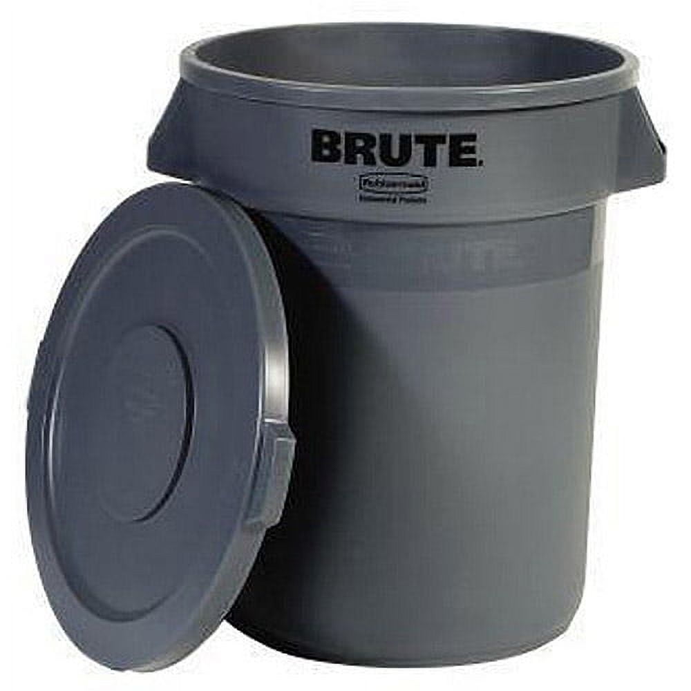 Rubbermaid 32 gal Brute Garage Trash Can with Lid, Grey Garbage Can