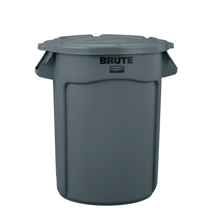 Rubbermaid Brute 32-Gallon Trash Can with Lid, Grey - Walmart.com