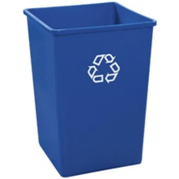 Rubbermaid Square Blue Recycling Bin 35 Gallon