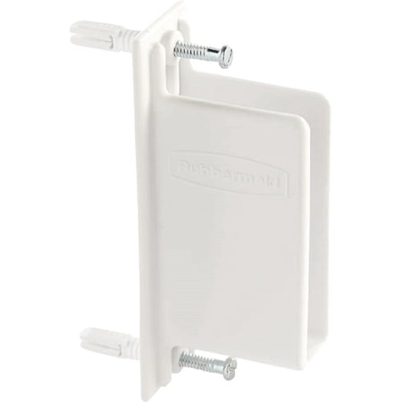 Rubbermaid Free Slide Fast Set Wall End Bracket - Durable Metal Hardware - White