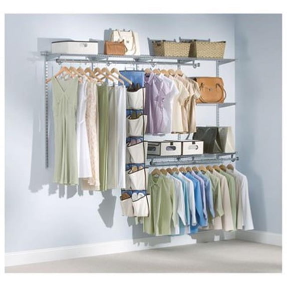 Rubbermaid 3G5902WHT 4 to 8 ft. 5 Shelves Configurations Custom Closet Kit