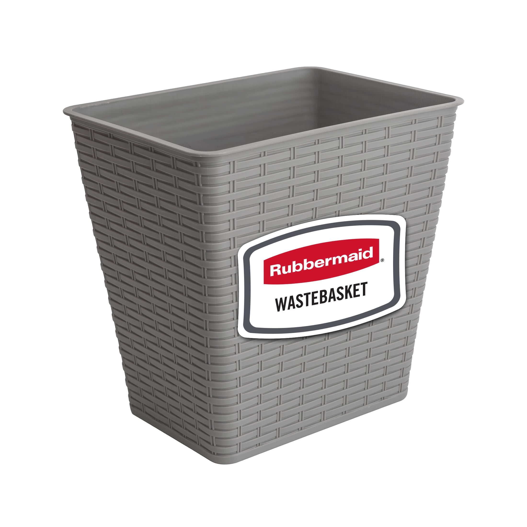 Rubbermaid 4 Gallon Wastebasket – Small Resin Trash Can for Bathroom, Bedroom, Home Office, Dorm, Charcoal Gray