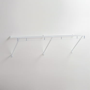 Rubbermaid 4' x 12" White Steel Wardrobe Shelf Kit. 4 sq. feet of added storage.
